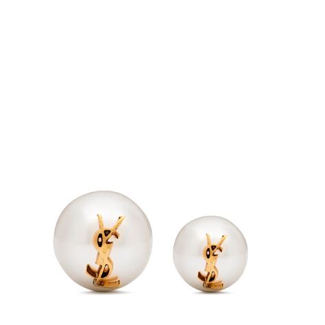 ysl earrings pearl|YSL earrings for sale.